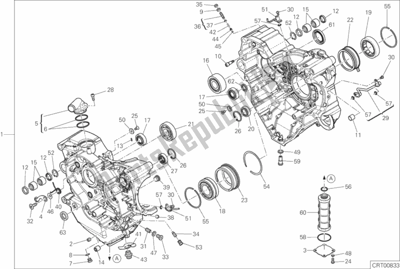 All parts for the 09a - Half-crankcases Pair of the Ducati Diavel 1260 Thailand 2019